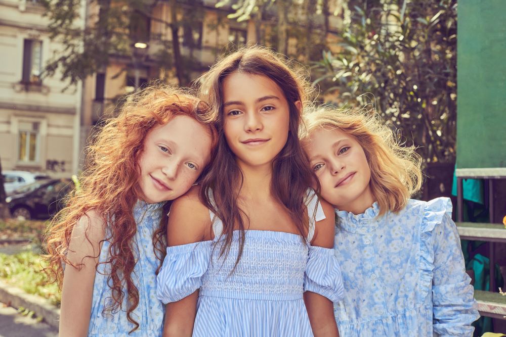 PHK-I1E911NP BLUE FLORAL TULLE DRESS