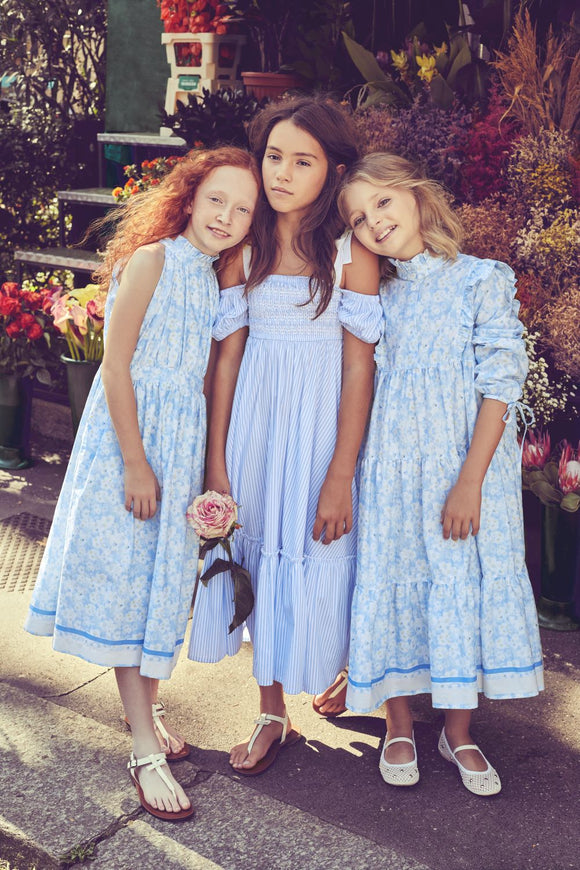 PHK-I1E910NP BLUE FLORAL PRINT DRESS