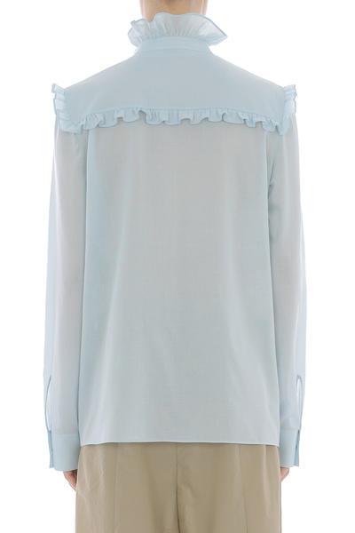 PHY-A0211 LIGHT BLUE RUFFLE BLOUSE