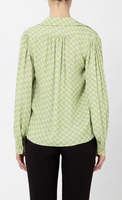 ELS-CAS3041E2 BLACK&CREAM LOGO BLOUSE