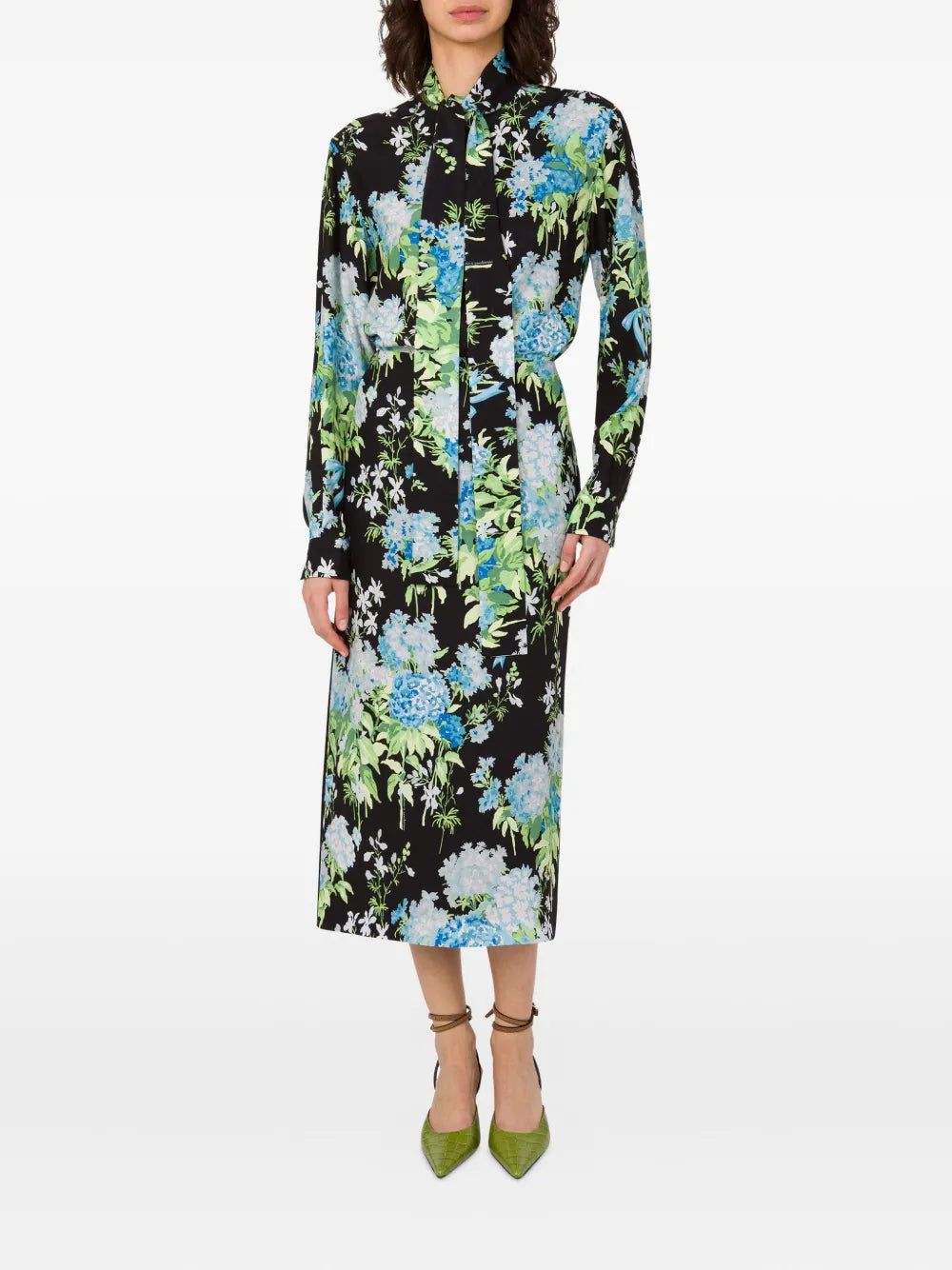MSC-A0128 FLOWER PRINT SATIN SKIRT