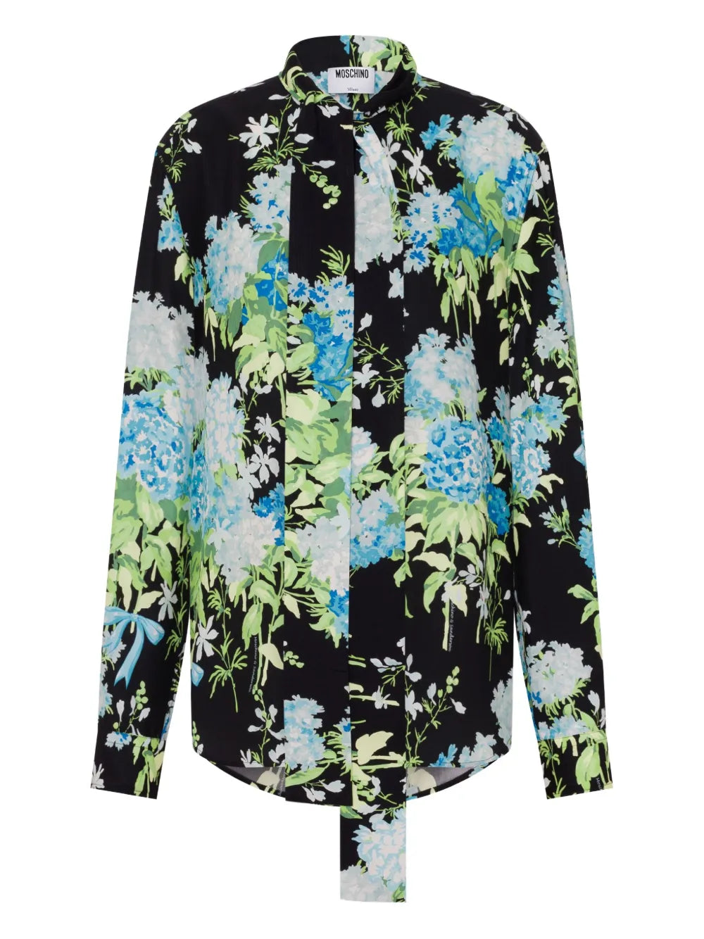 MSC-V0229 FLOWER PRINT SATIN BLOUSE