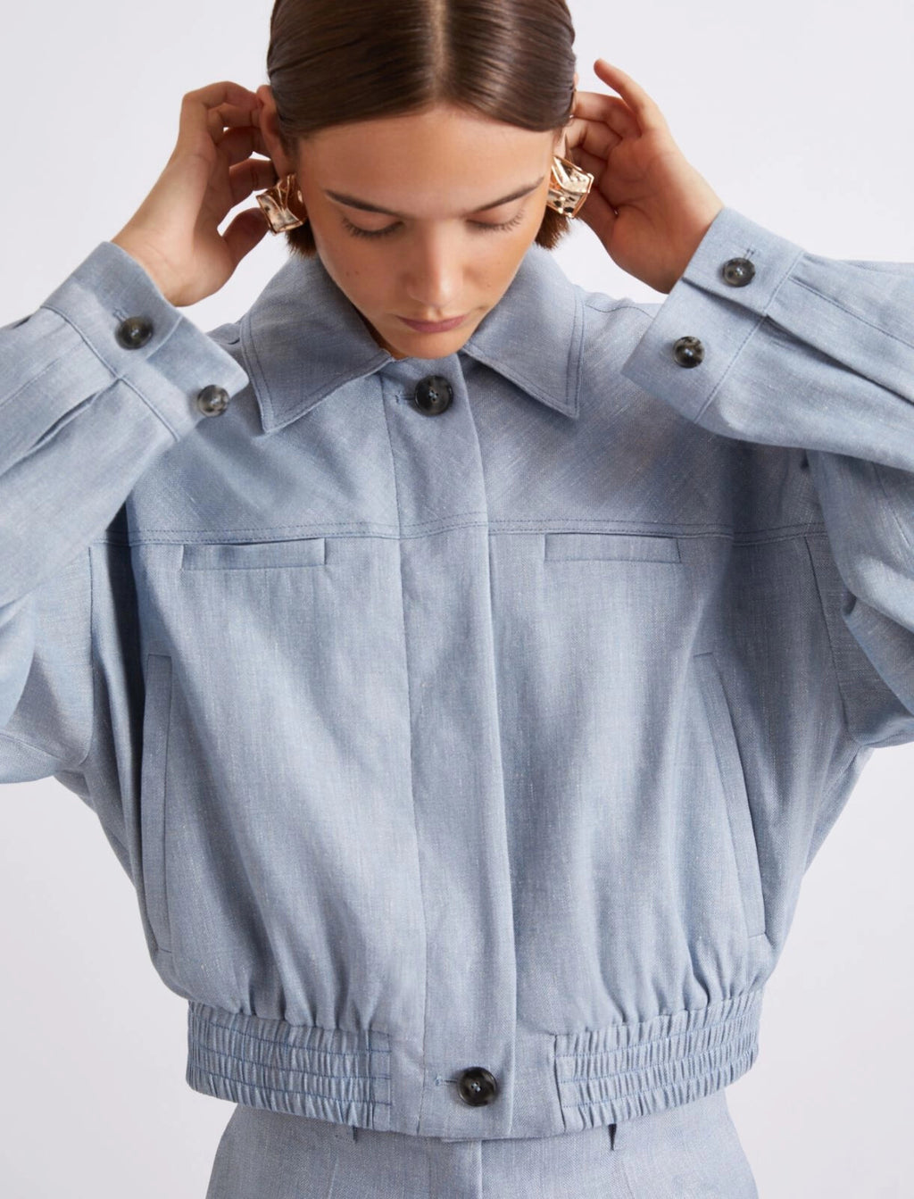 MRL-21304101 MLLVIRGOL LIGHT BLUE DIAMENTE JACKET