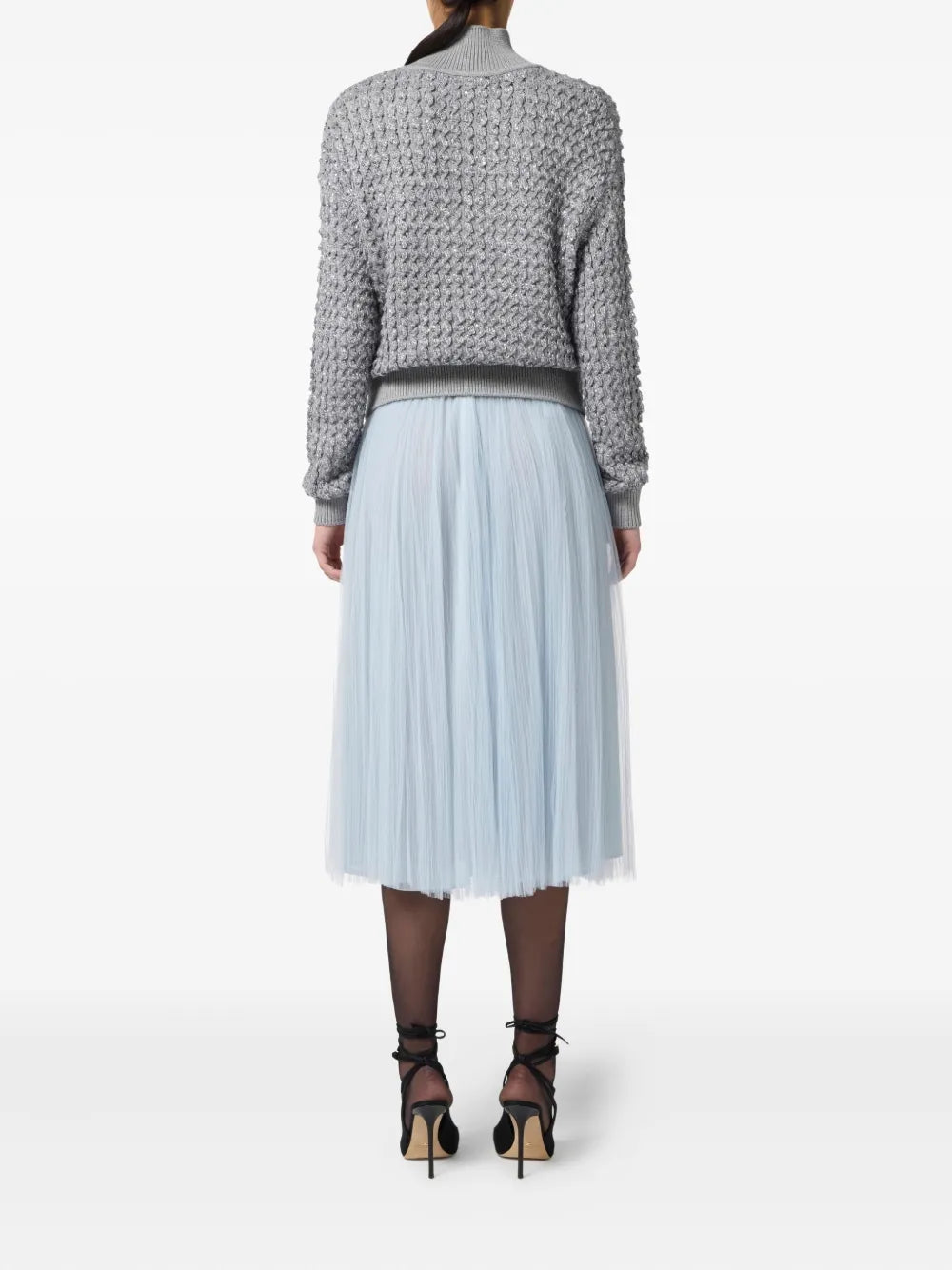 ELS-GO15057 BLUE CHAIN TULLE SKIRT