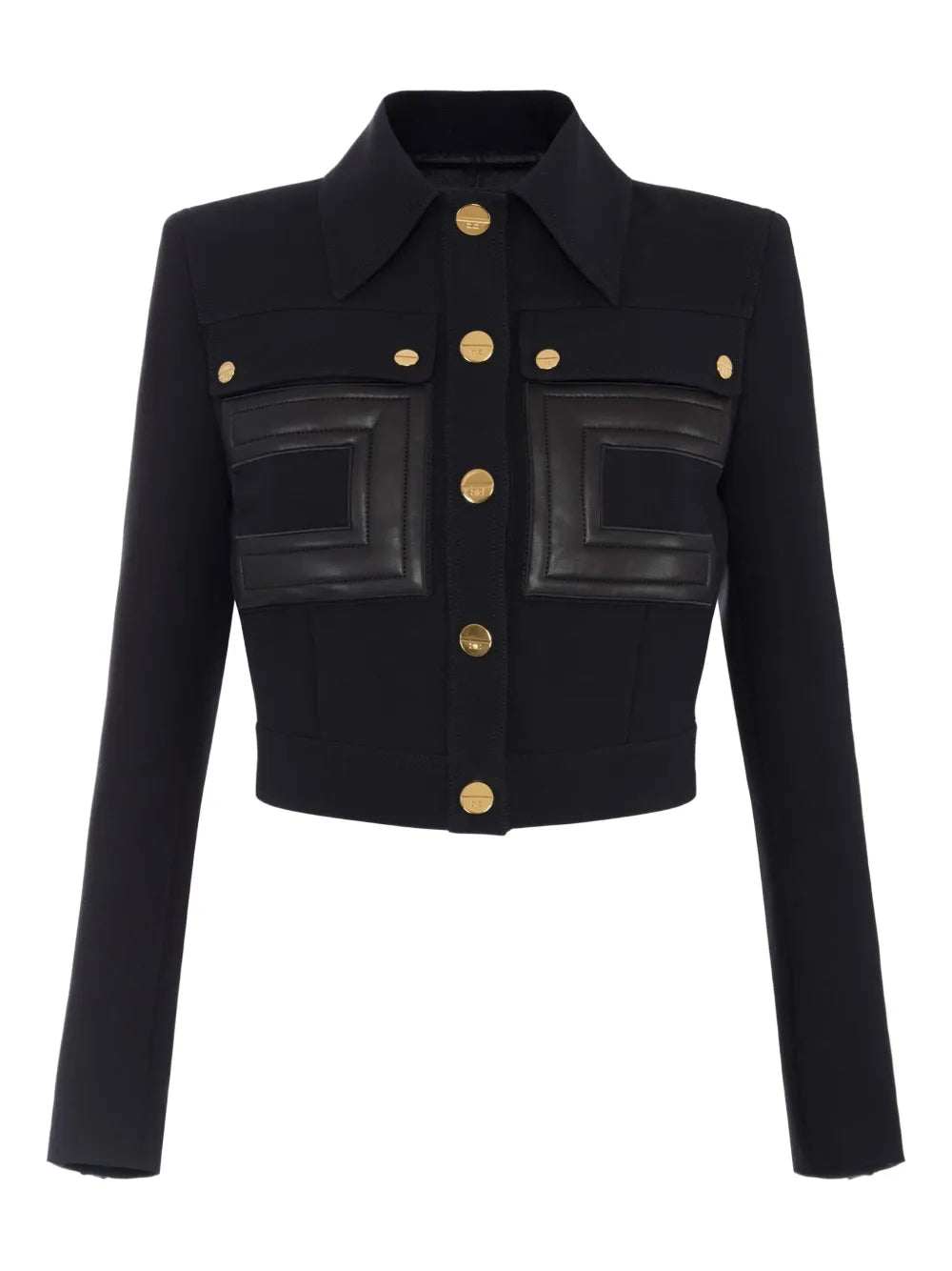 ELS-GI15957 BLACK CREPE LOGO JACKET