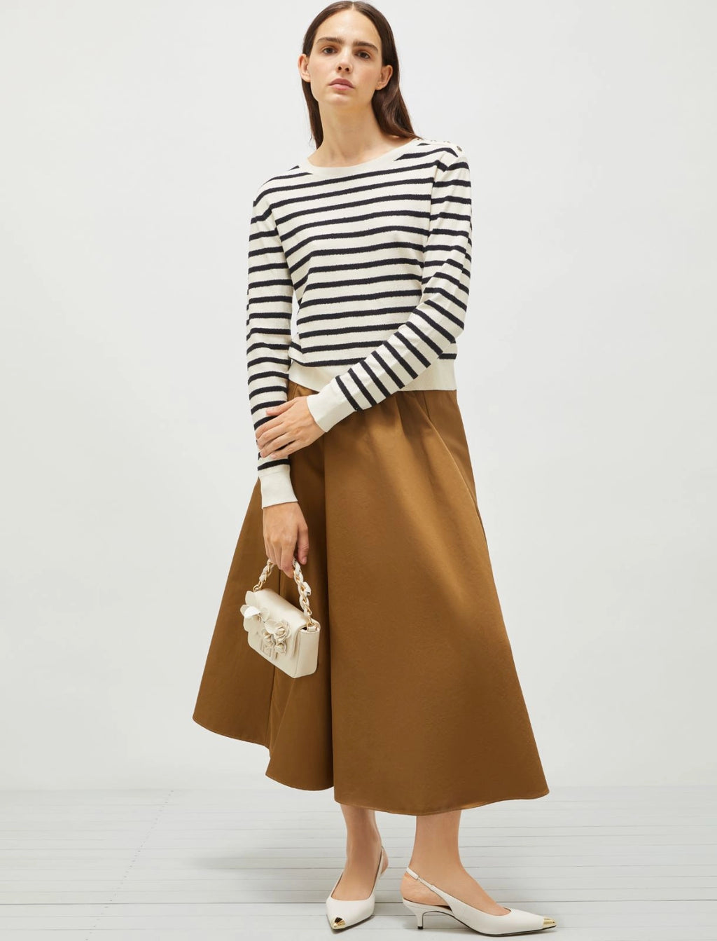 MRL-2513101024 WON KAKI PLEATED SKIRT
