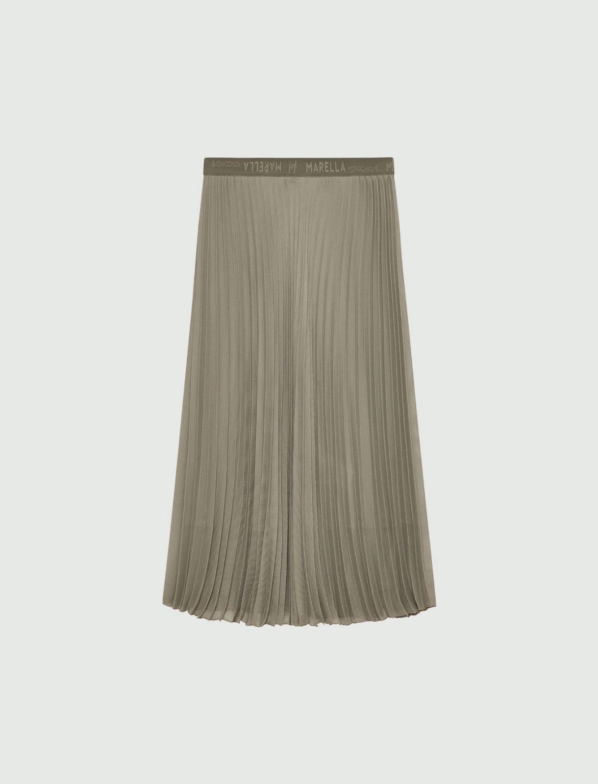 MRL-2513101065 ACERBO GREEN PLEATED SKIRT