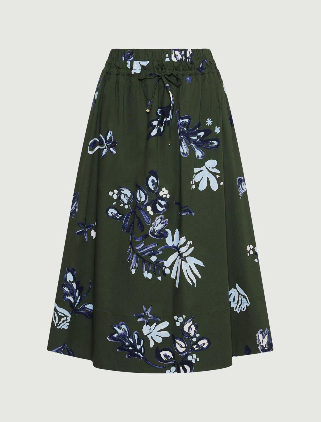 MRL-251310107 ZAMBIA DARK GREEN FLORAL SKIRT