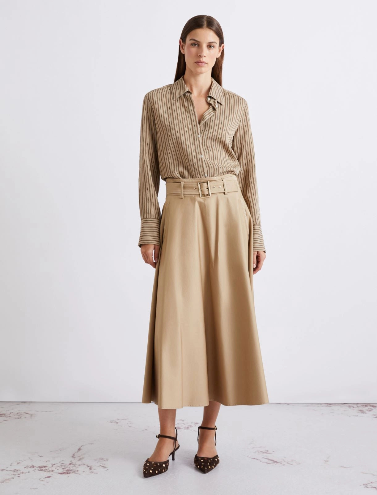 MRL-2613101101 MLLTAPPETO TAN BELT SKIRT