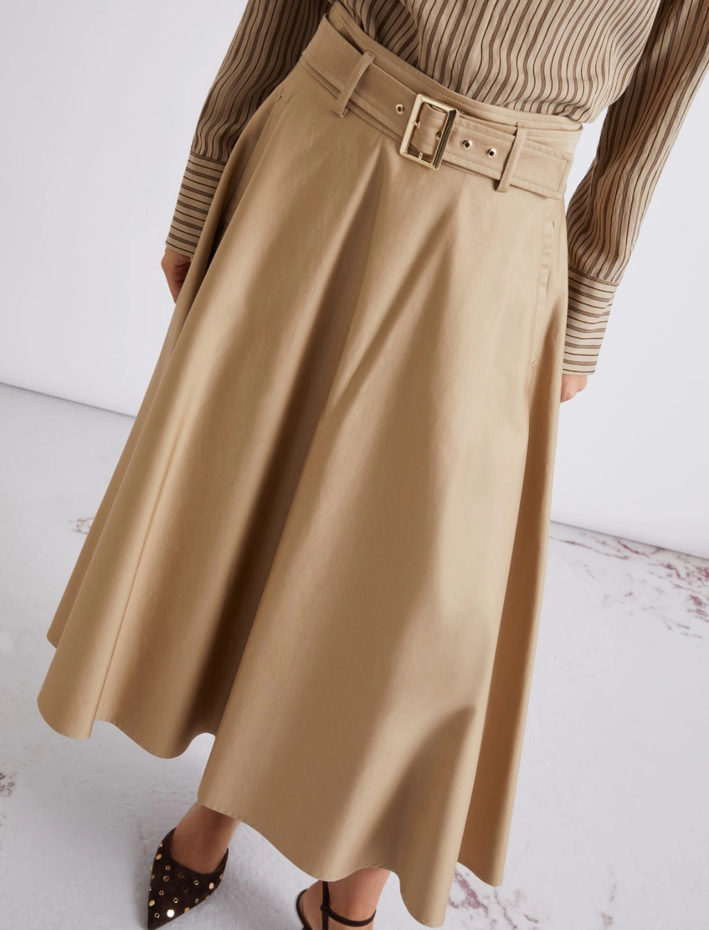 MRL-2613101101 MLLTAPPETO TAN BELT SKIRT