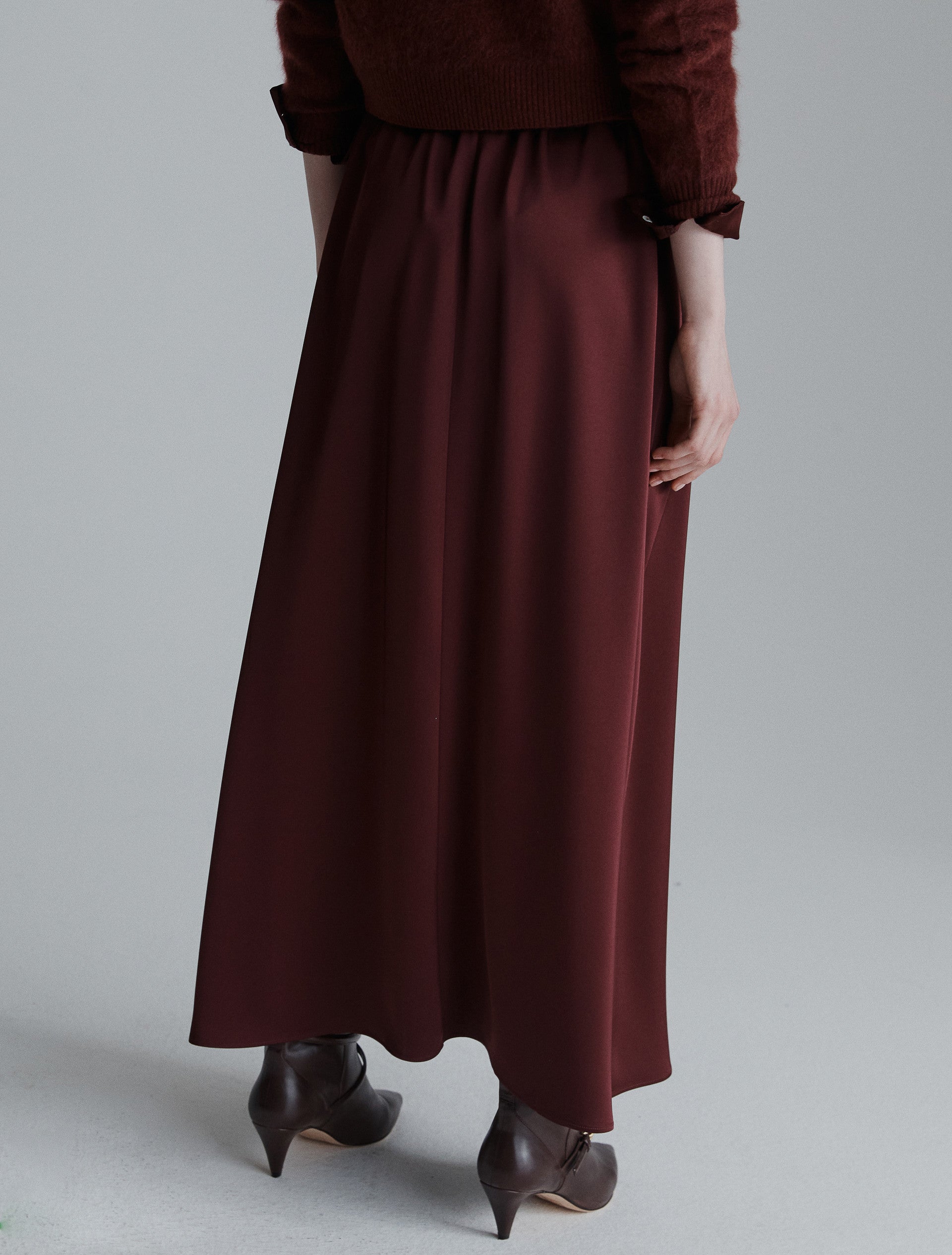 MRL-252310601 BELLUNO WINE SATIN SKIRT