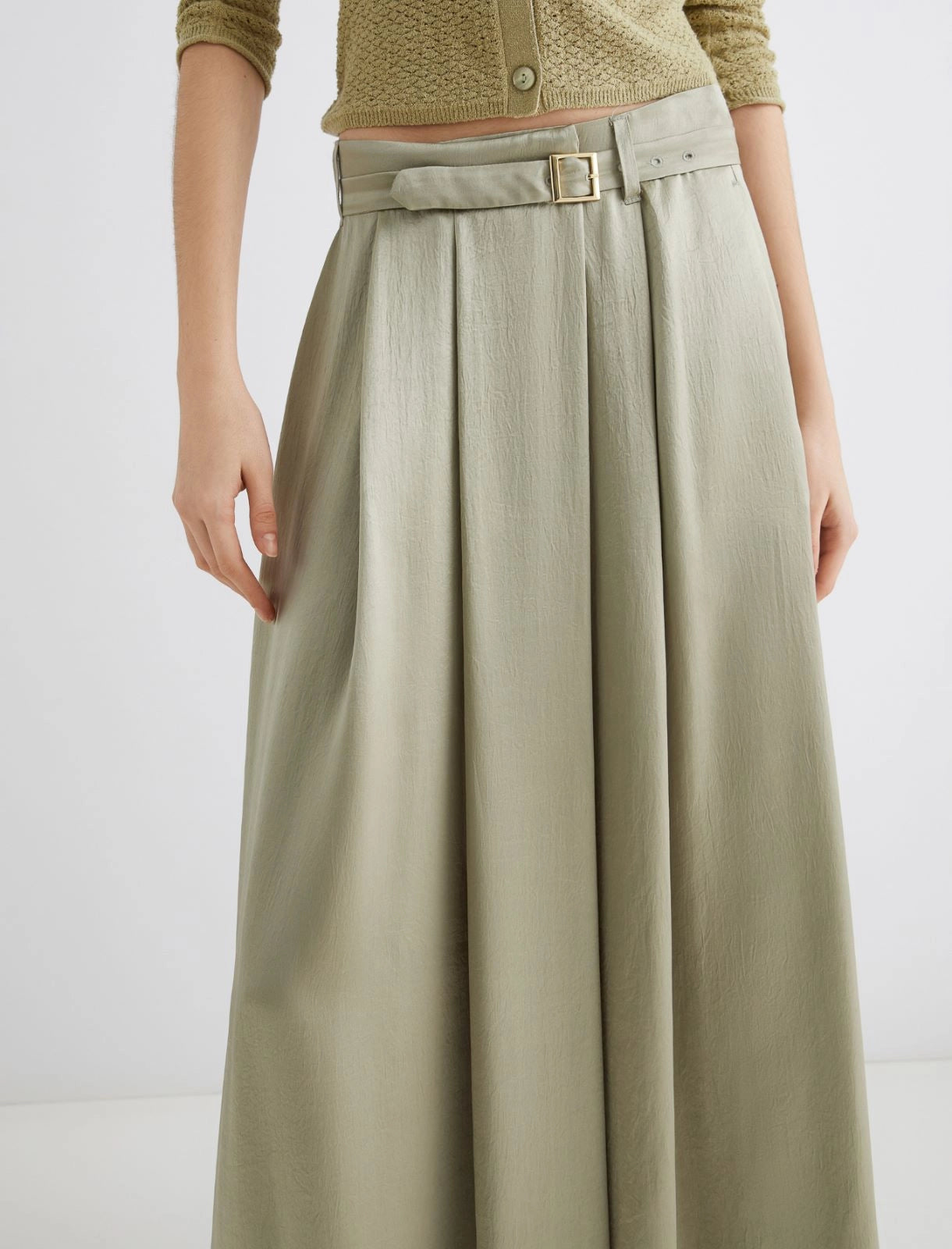 MRL-25231003 FONTANA BURGUNDY SATIN SKIRT