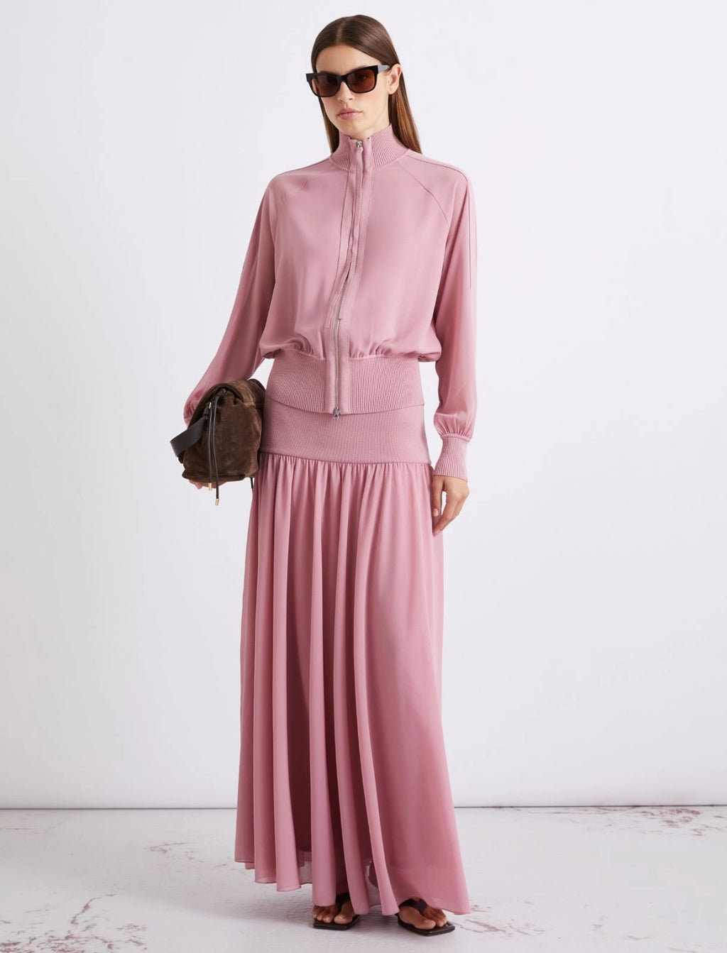 MRL-2613191021 MLLGUFO PINK ZIP TOP