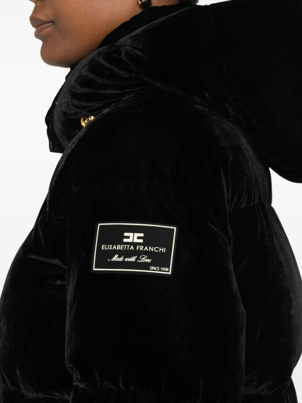 ELS-PI82D56 BLACK VELVET DOWN JACKET