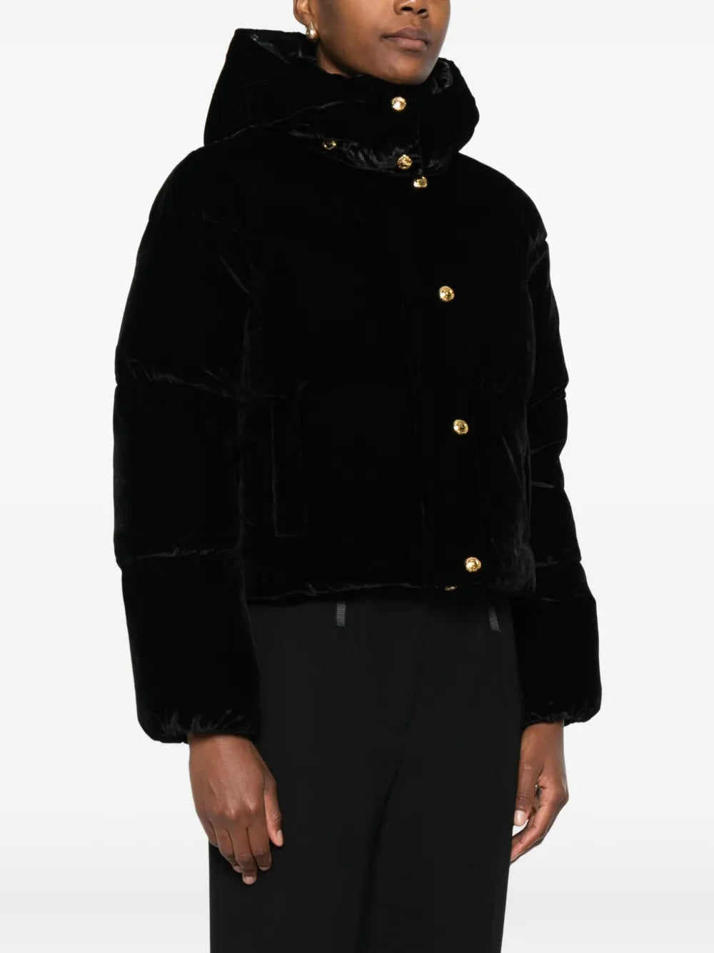 ELS-PI82D56 BLACK VELVET DOWN JACKET