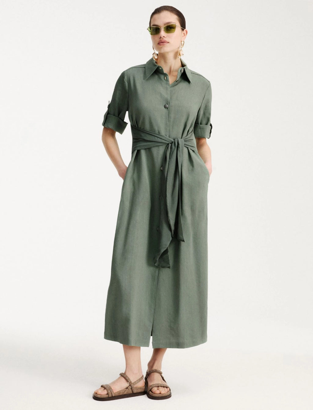 MRL-26132225 MLMMACINA IVORY TIE DRESS