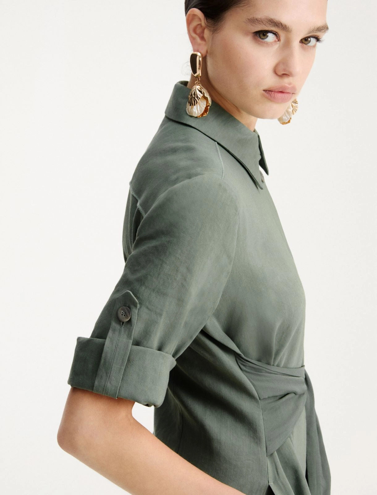 MRL-26132225 MLMMACINA IVORY TIE DRESS