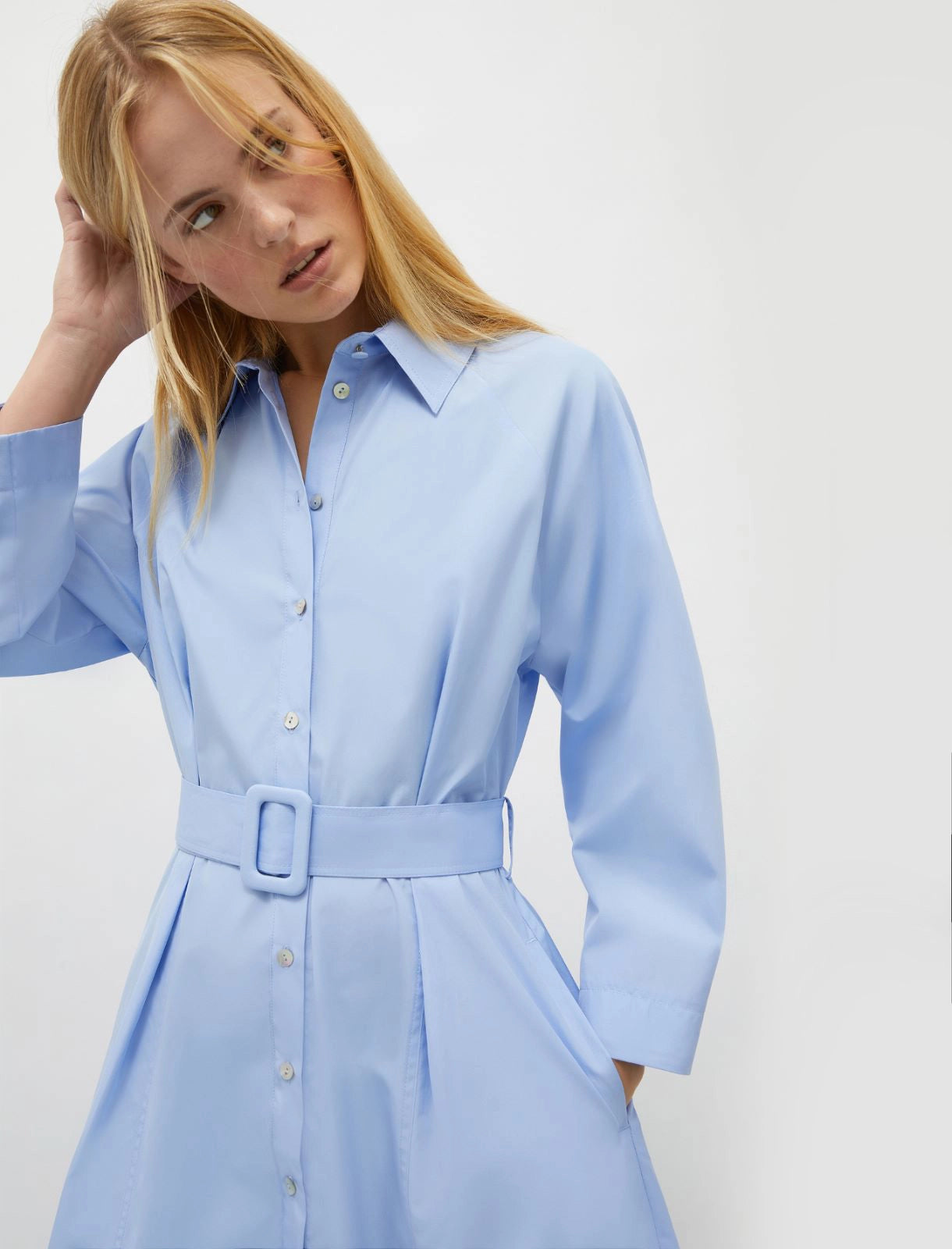 MRL-251322107 MADDA BLUE SHIRT DRESS