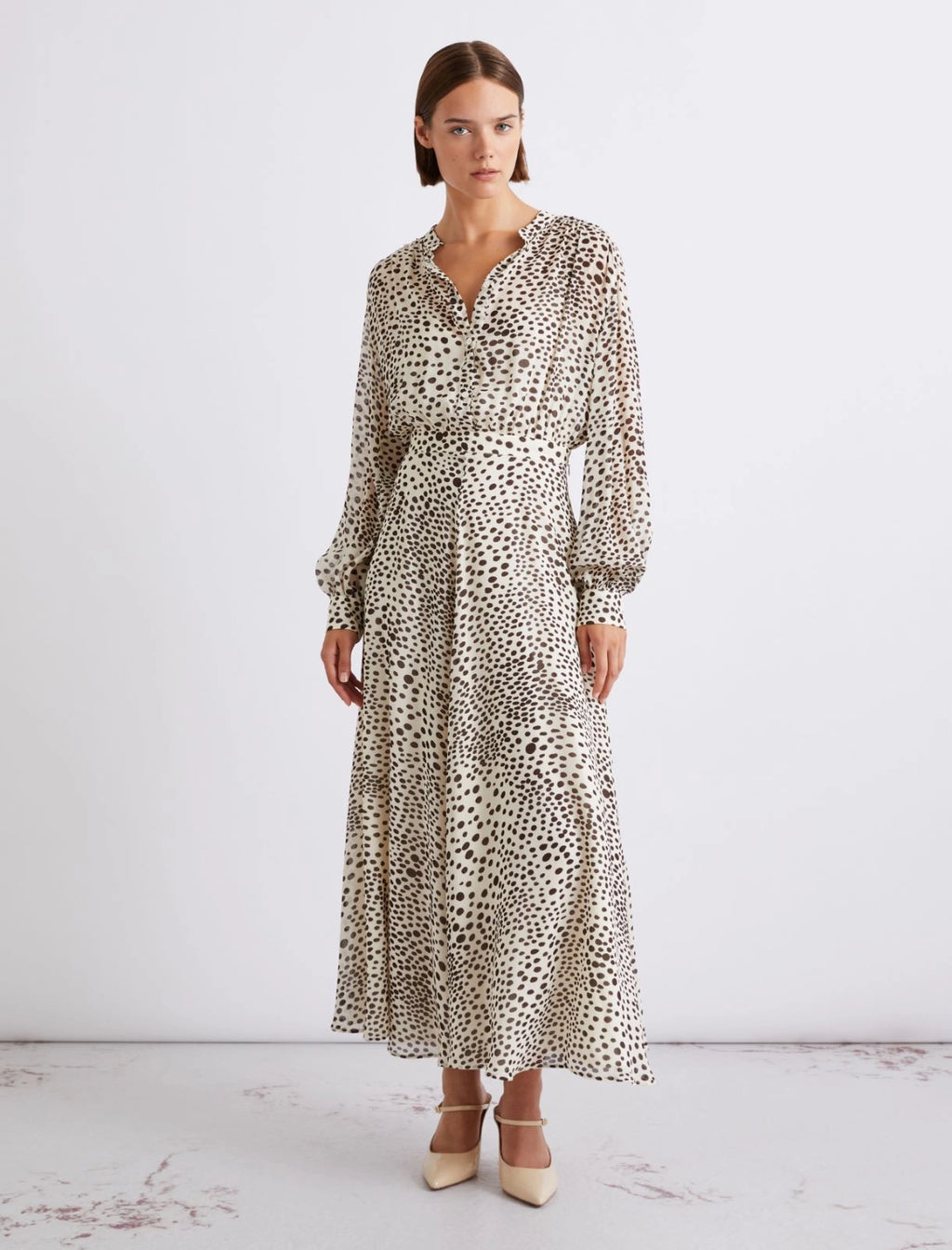 MRL-213221151 MLLMASTRO IVORY PRINT DRESS