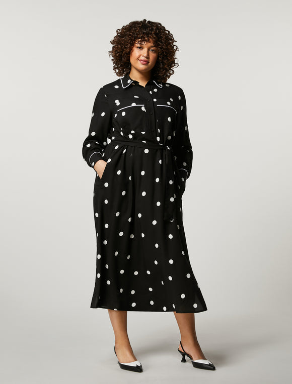 PER-1700 MOGOL BLK POLKA DOT DRESS