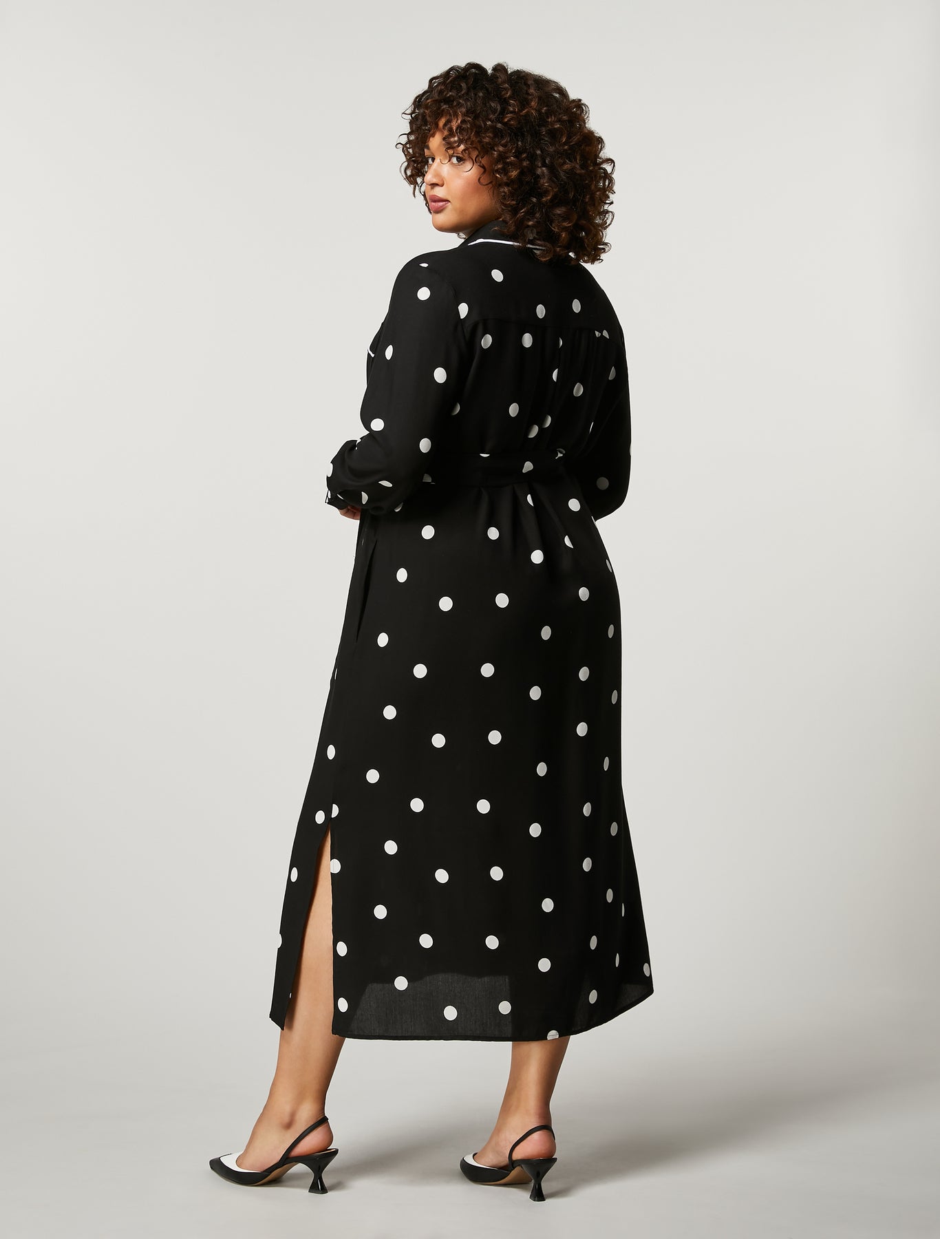 PER-1700 MOGOL BLK POLKA DOT DRESS