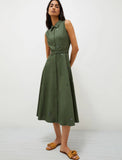 MRL-251322122 ENSIGN GREEN EMBROIDERED DRESS