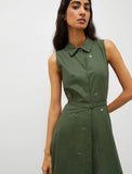 MRL-251322122 ENSIGN GREEN EMBROIDERED DRESS