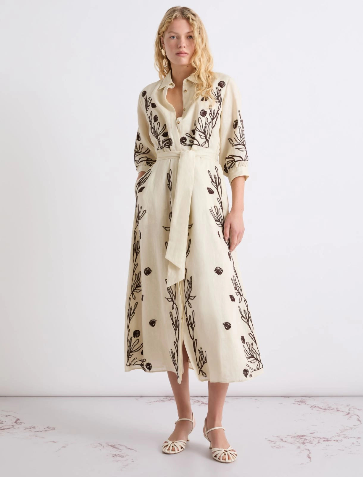 MRL-2613221232 MLLBANDA CREAM FLORAL DRESS