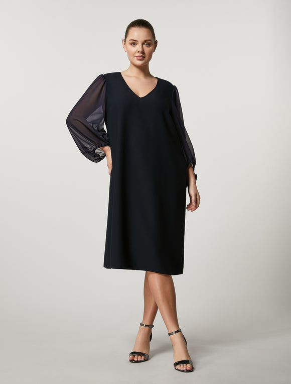 PER-2500 VOLTA BLACK SATIN DRESS