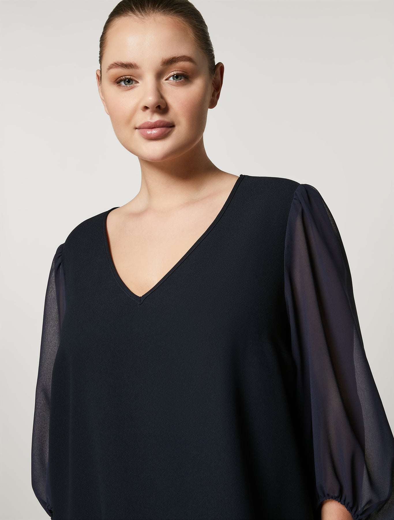 PER-2500 VOLTA BLACK SATIN DRESS