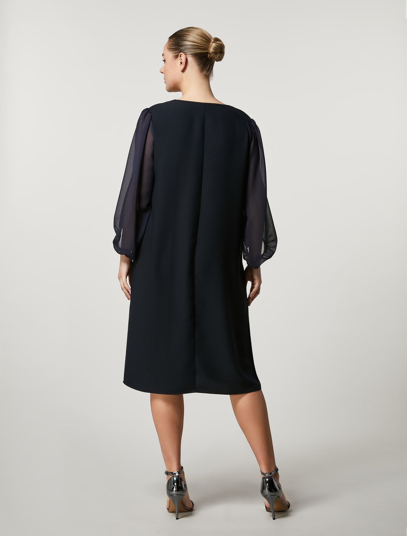 PER-2500 VOLTA BLACK SATIN DRESS