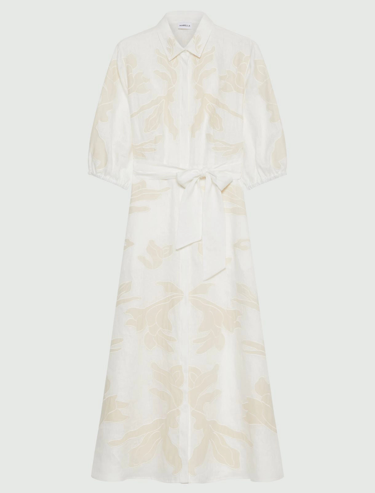 MRL-251322125 NOTA WHITE&BEIGE EMBROIDERY DRESS