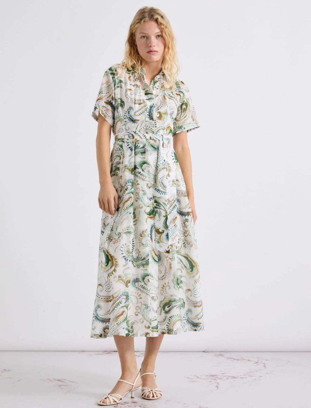 MRL-2613221342 MLLGALLI WHITE PRINT DRESS