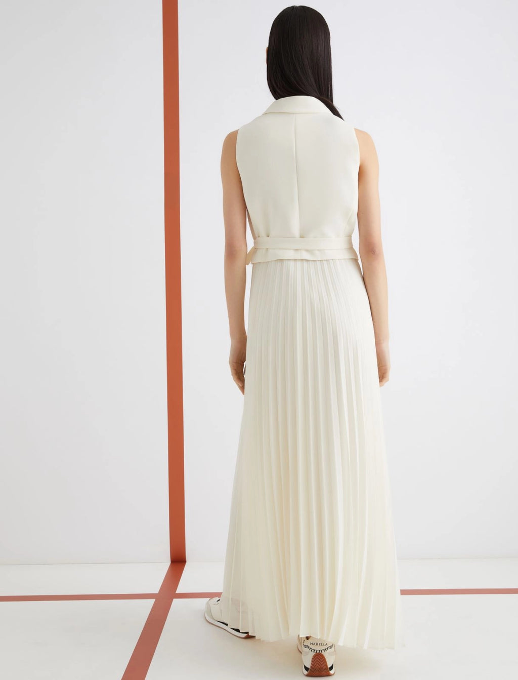 MRL-25232201 STATUA IVORY WRAP PLEATED DRESS