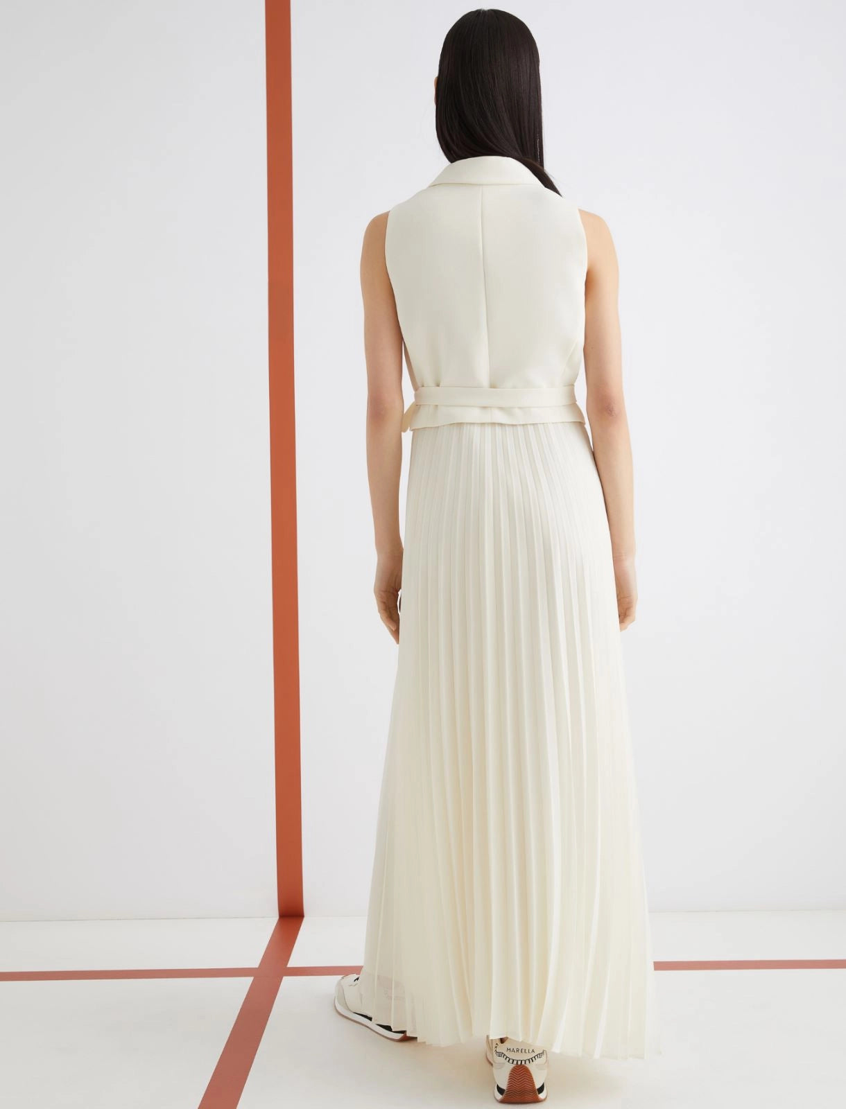 MRL-25232201 STATUA IVORY WRAP PLEATED DRESS