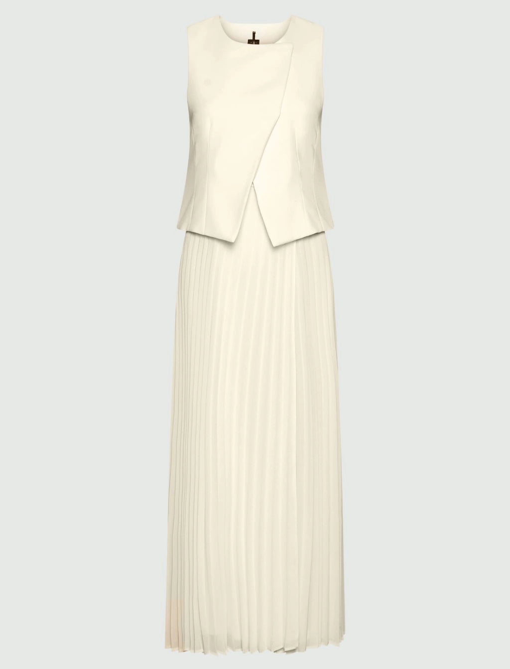 MRL-22322043 MLTPRIMO IVORY PLEATED SUIT DRESS