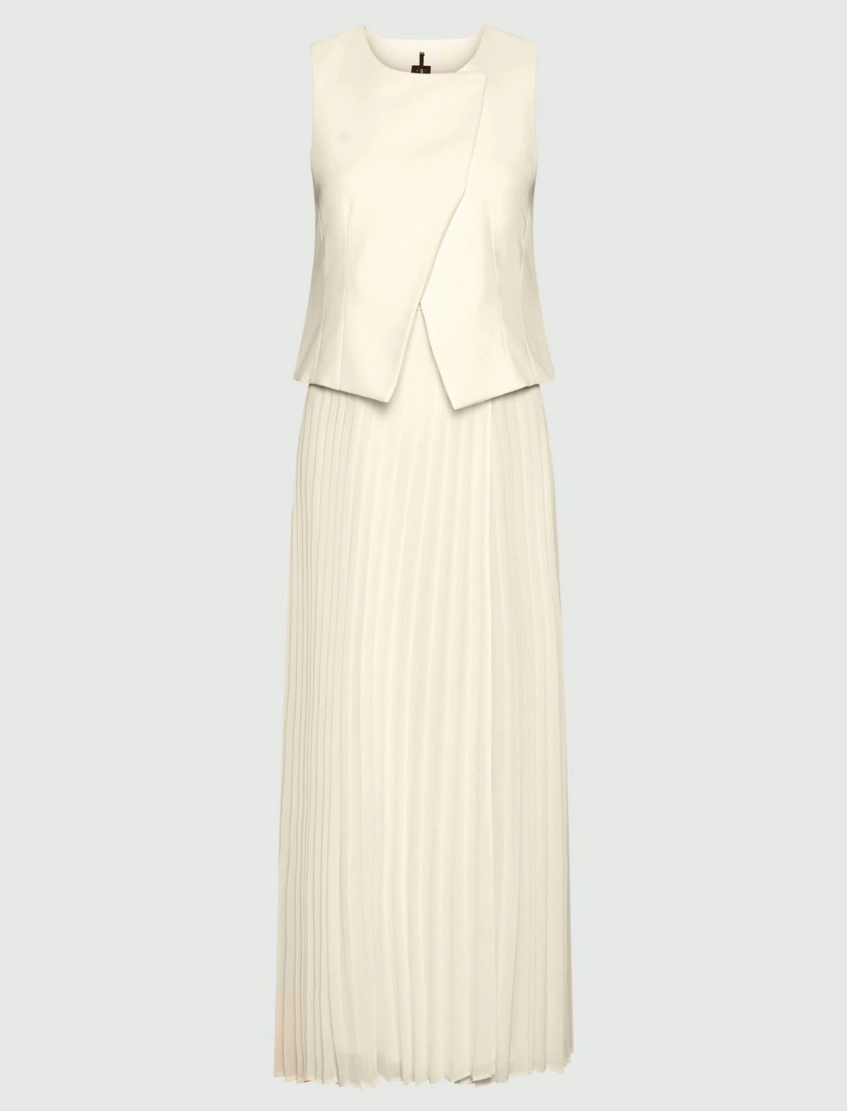 MRL-22322043 MLTPRIMO IVORY PLEATED SUIT DRESS