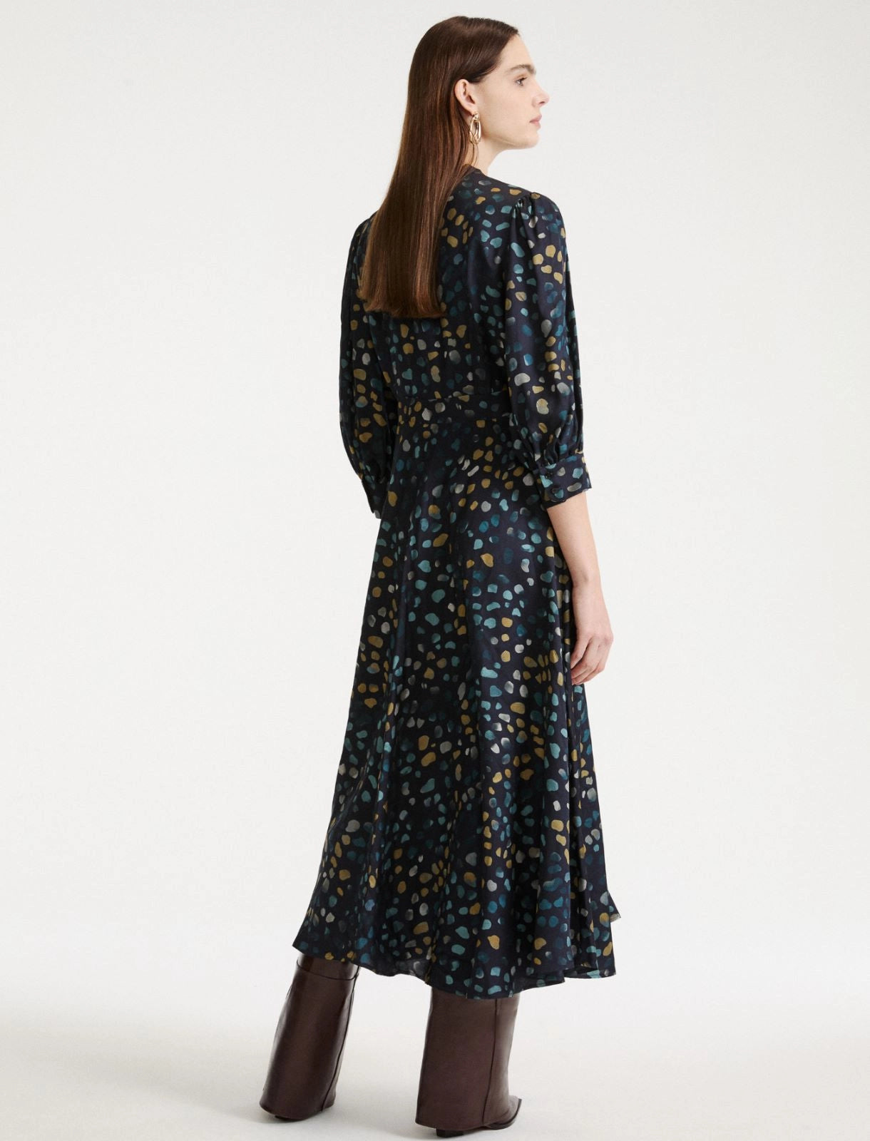 MRL-2623226211 MLLFULCRO NAVY PEBBLES DRESS