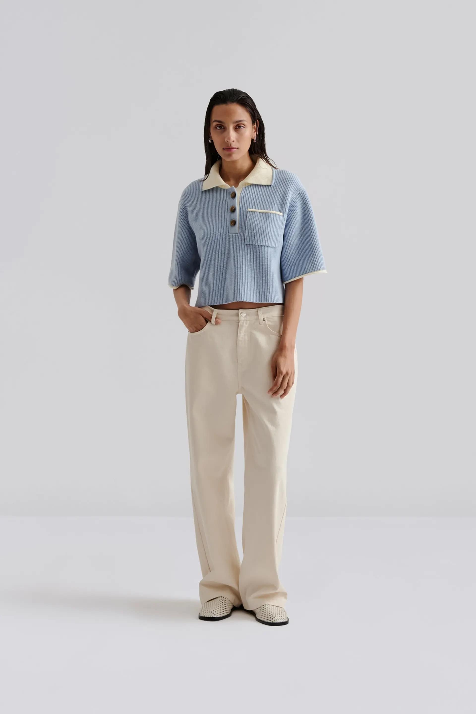 BYM-122448347 CARMELIA BLUE&BEIGE TOP