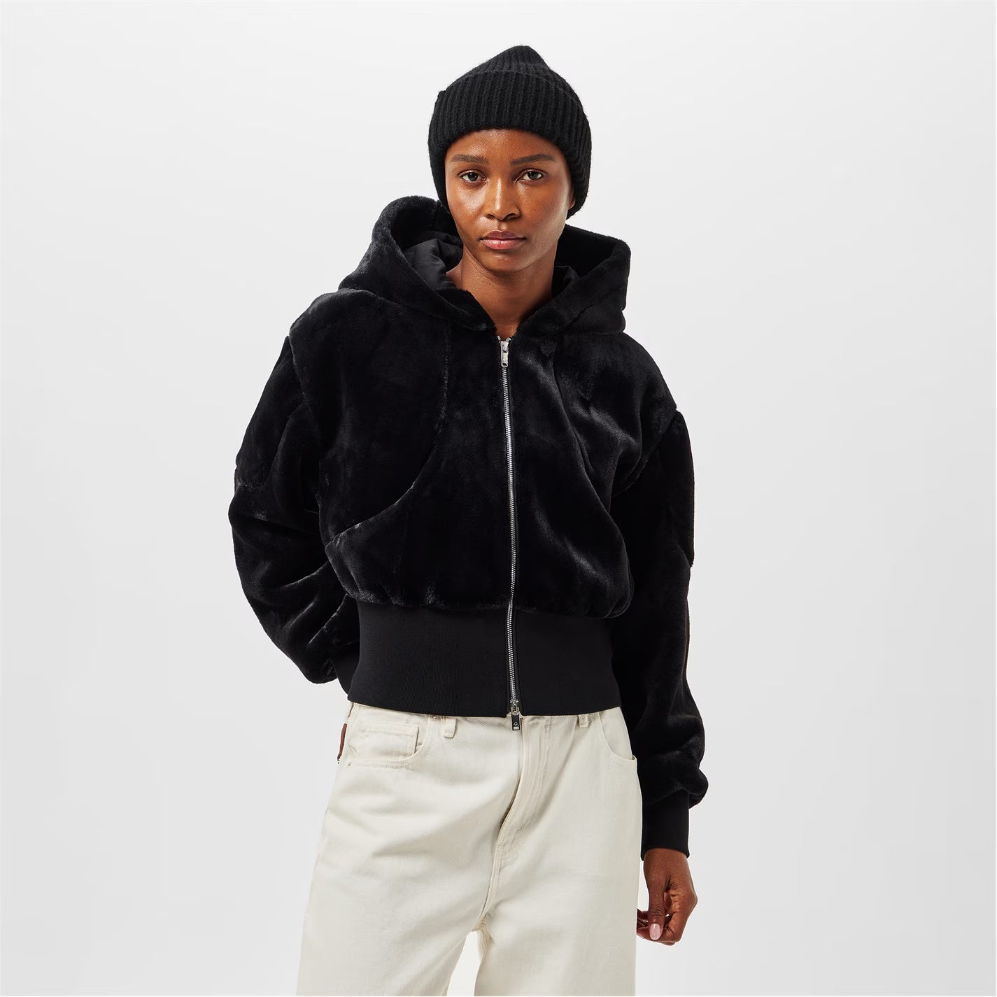 MKN-M15LS643 BLACK ROSA DI LIMA BUNNY JACKET