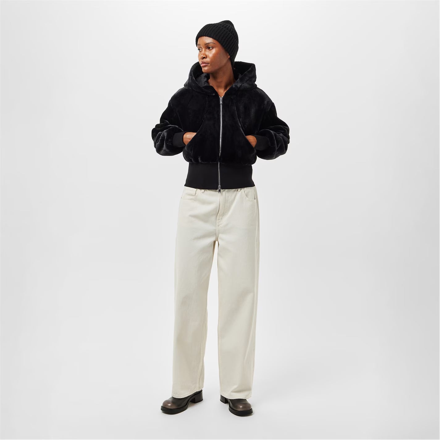 MKN-M15LS643 BLACK ROSA DI LIMA BUNNY JACKET