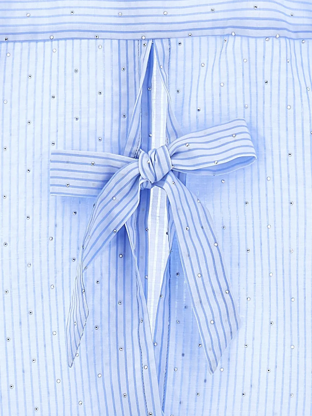 PHK-I1G313 BLUE STRIPED STONES BLOUSE