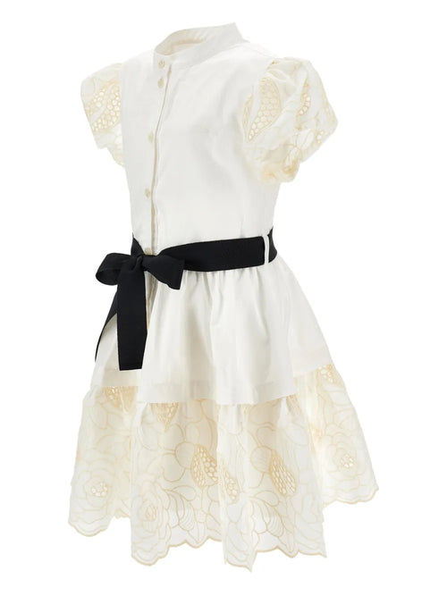 PHK-11G902 IVORY EMBROIDERED DRESS