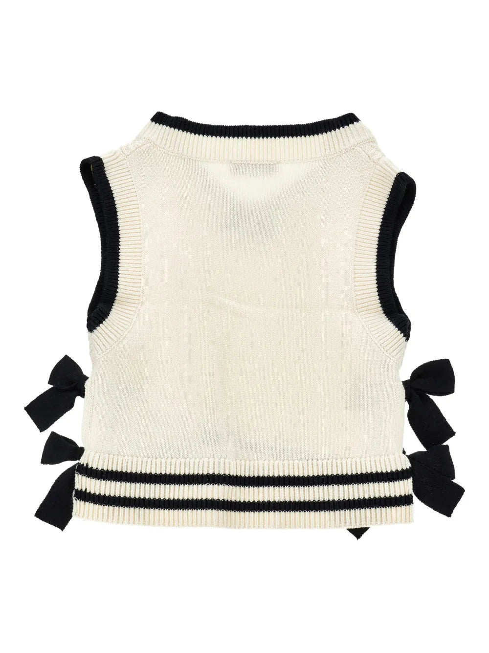 PHK-19G306 IVORY&BLACK BOW VEST