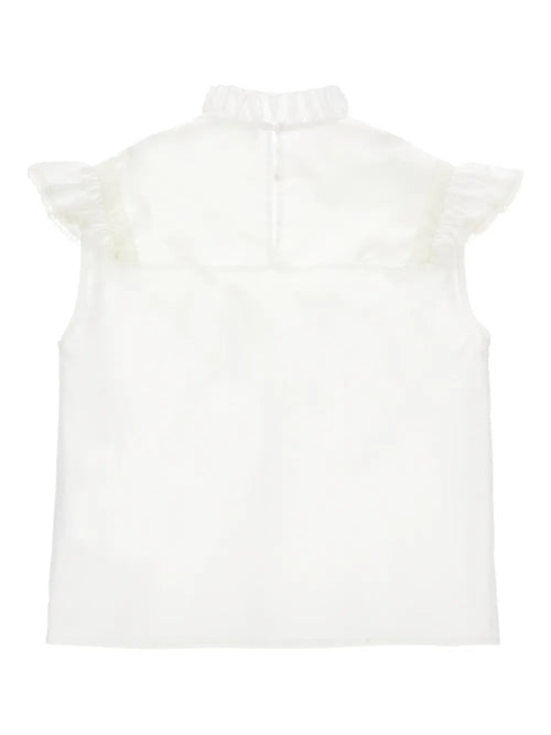 PHK-I1G303 IVORY SLEEVELESS LACE BLOUSE