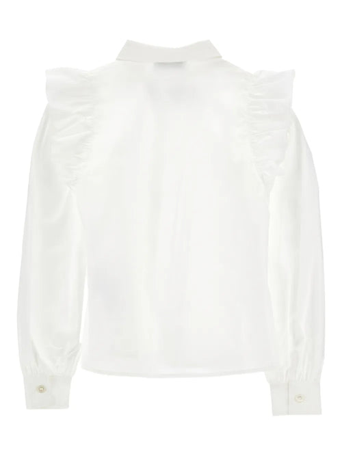 PHK-I1G304 IVORY FRILL BOW BLOUSE