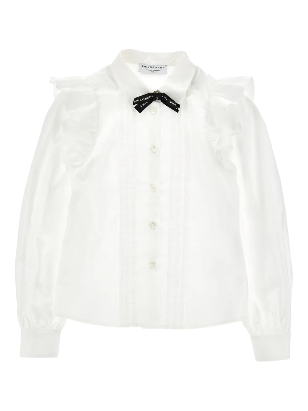 PHK-I1G304 IVORY FRILL BOW BLOUSE