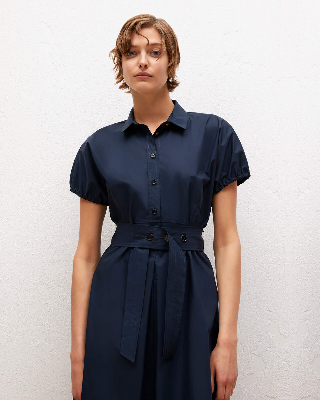 cotton midi shirt dress