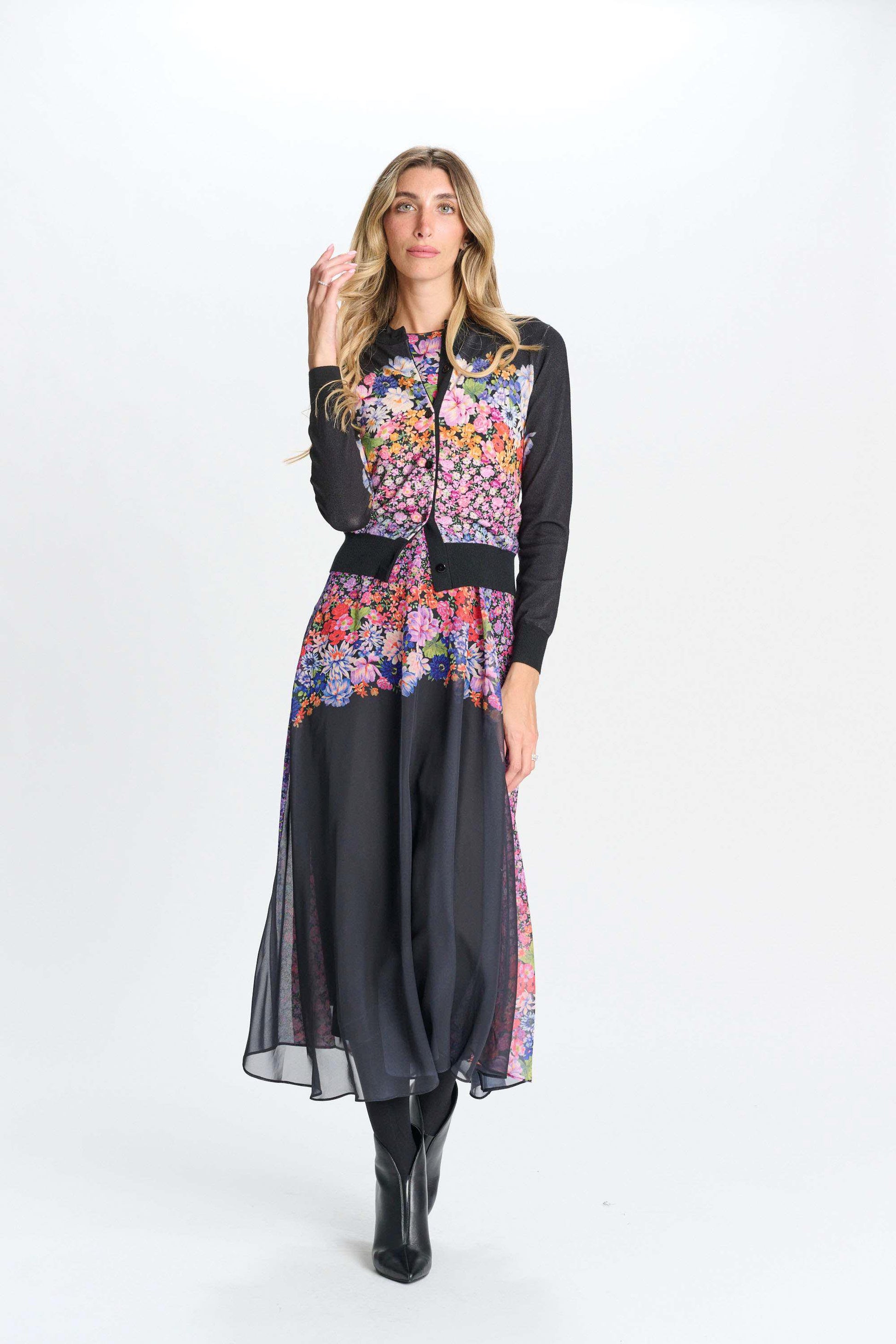 MIZ-333076&333077 BLACK&FLORAL CARDI SET 
