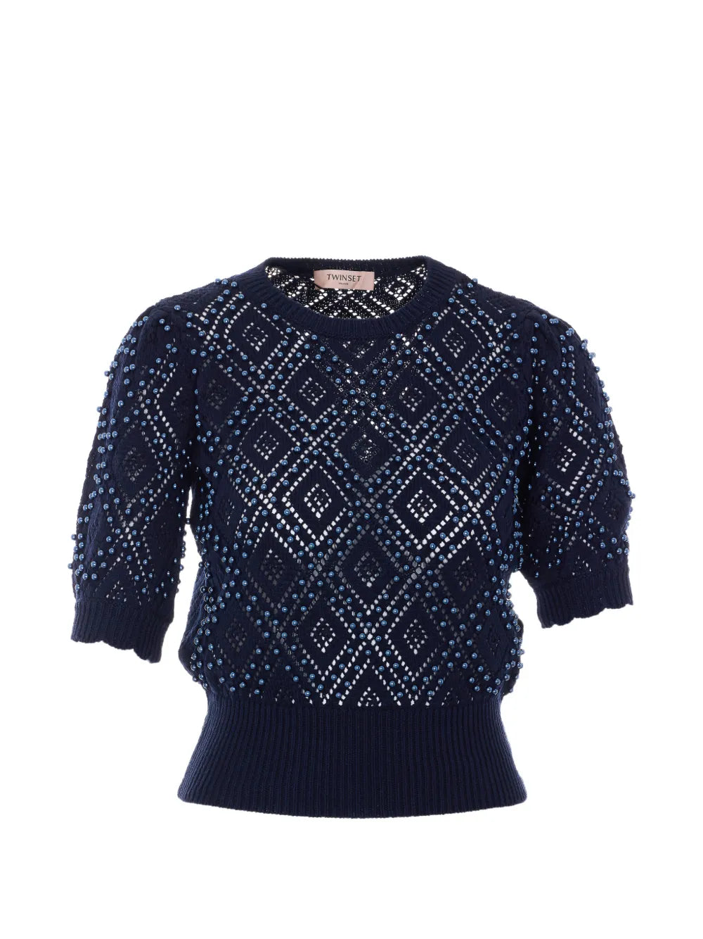 TWS-261TP3201 NAVY ARGYLE PEARL TOP